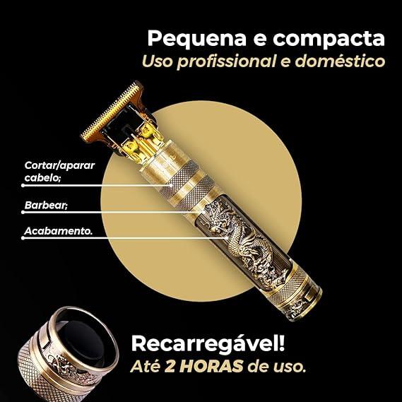 Máquina Corte Cabelo Barba Acabamento Recarregável Detalhe Sem Fio - Amerloja