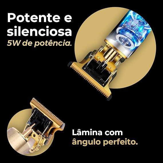 Máquina Corte Cabelo Barba Acabamento Recarregável Detalhe Sem Fio - Amerloja