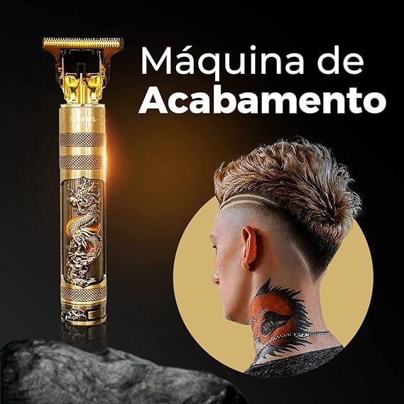 Máquina Corte Cabelo Barba Acabamento Recarregável Detalhe Sem Fio - Amerloja