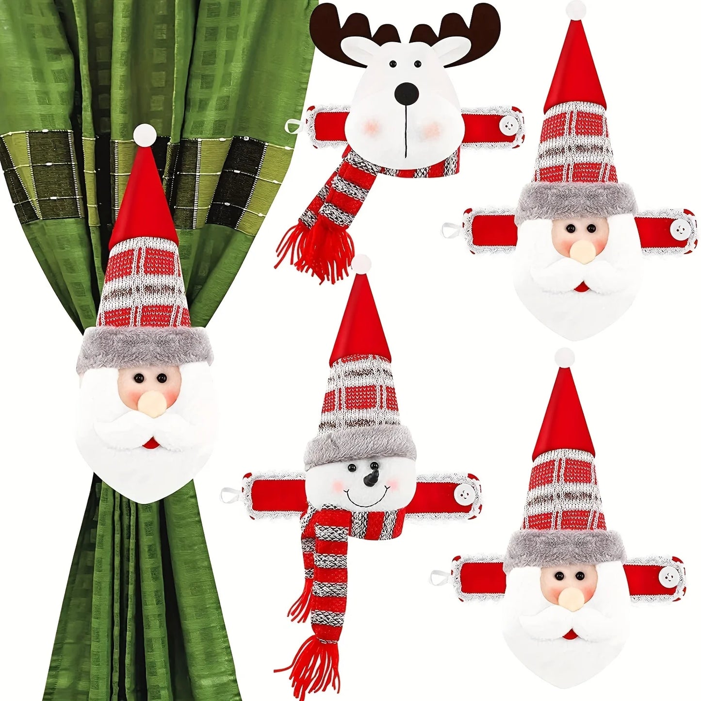 Fivela de Cortina de Natal com Boneco - Amer - Amerloja