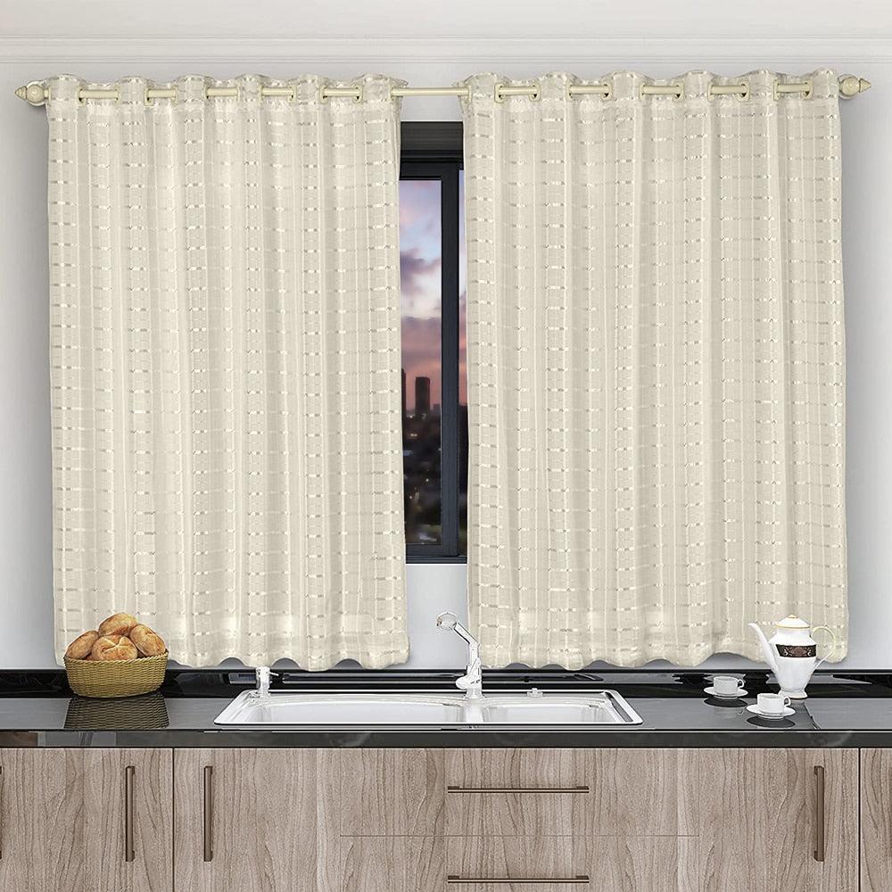 Cortina para Cozinha de Voil com Forro de Microfibra - Conforto e Beleza para o Seu Ambiente - Amerloja