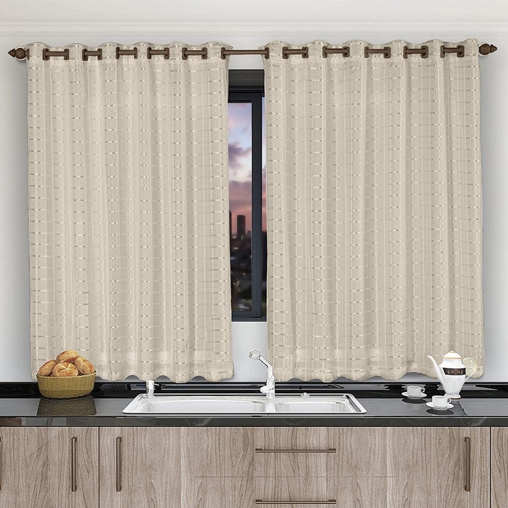 Cortina para Cozinha de Voil com Forro de Microfibra - Conforto e Beleza para o Seu Ambiente - Amerloja