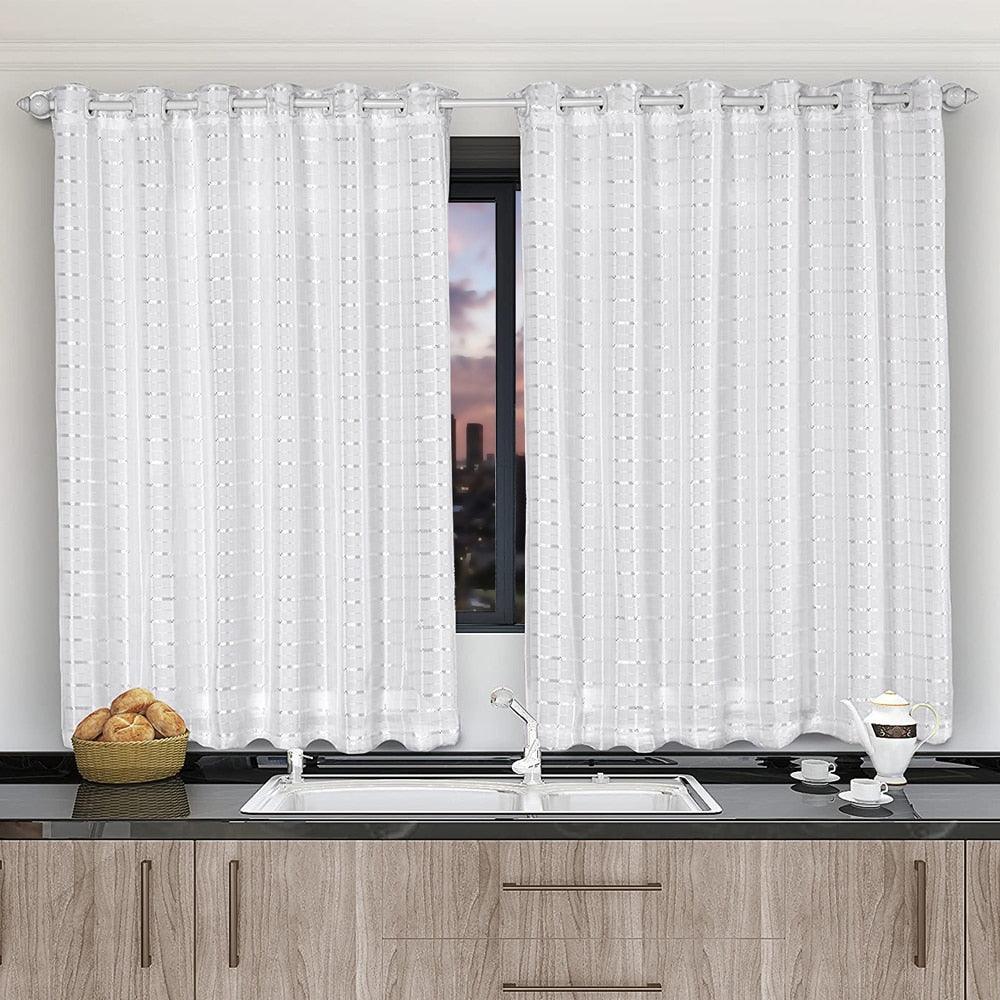 Cortina para Cozinha de Voil com Forro de Microfibra - Conforto e Beleza para o Seu Ambiente - Amerloja