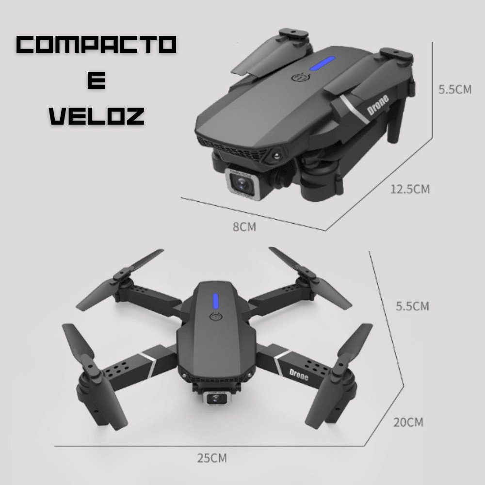 Drone Profissional Wifi com Controle Remoto Adaptável/Zangão - Amerloja