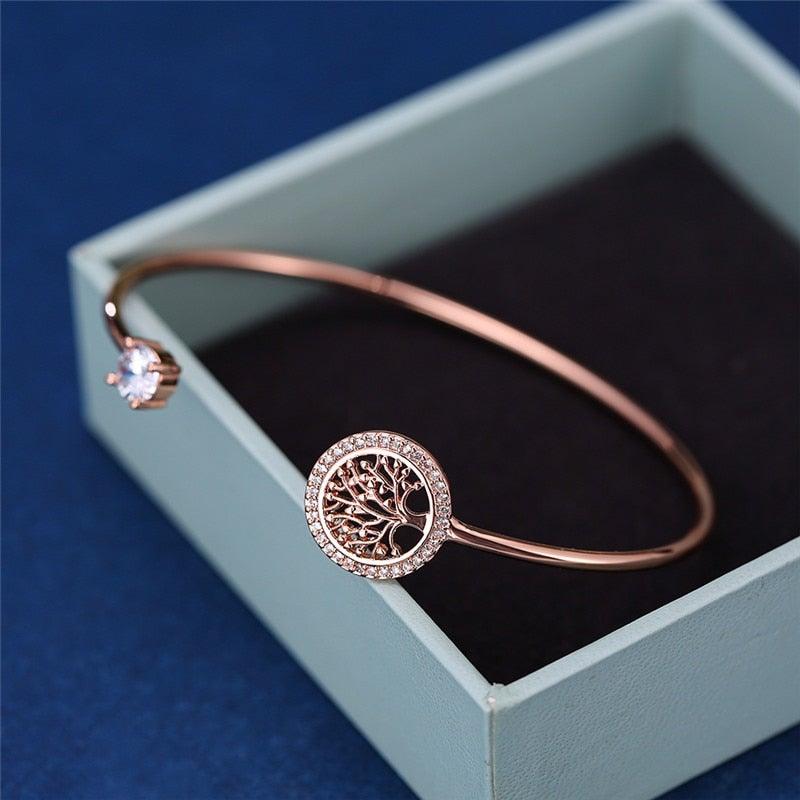 Bracelete Árvore da Vida com Cristais de Zircônia - Amerloja