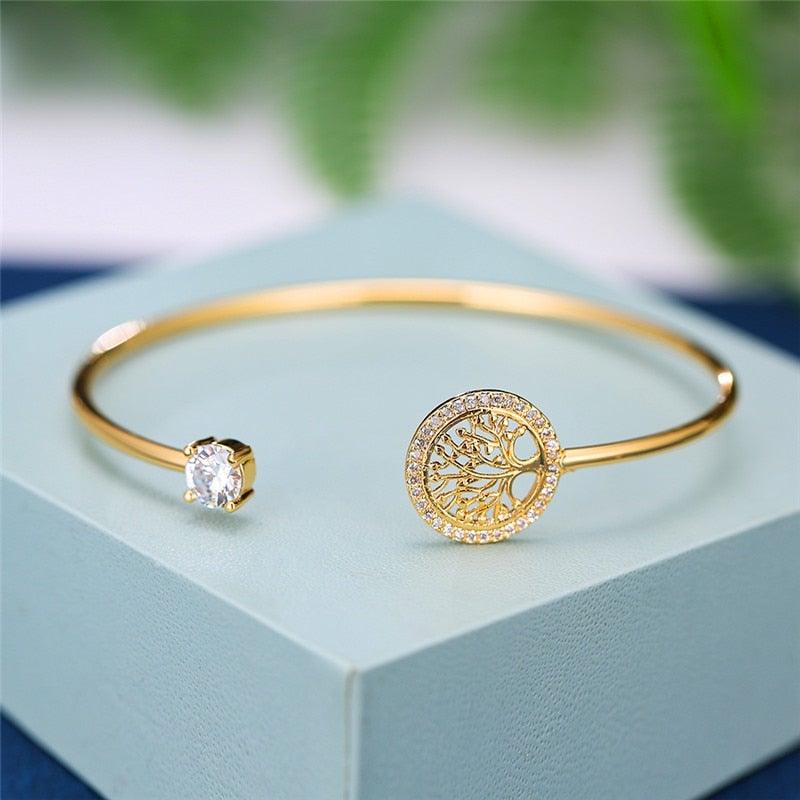 Bracelete Árvore da Vida com Cristais de Zircônia - Amerloja