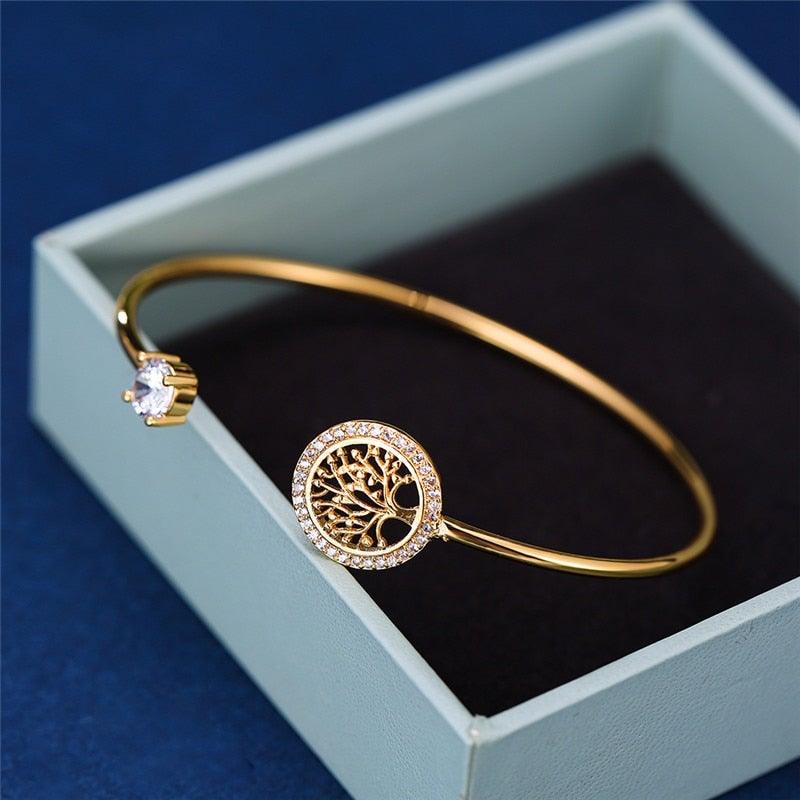 Bracelete Árvore da Vida com Cristais de Zircônia - Amerloja