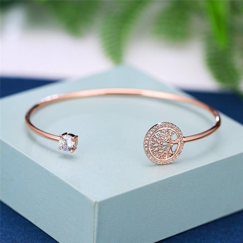 Bracelete Árvore da Vida com Cristais de Zircônia - Amerloja