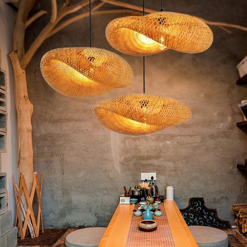 Luminária de Bambu Artesanal Para Casa - Amerloja