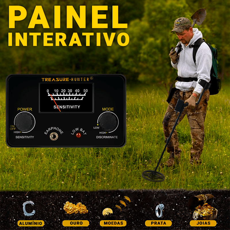 Detector de Metais e Pedra Preciosas Magnético Profissional - Amerloja