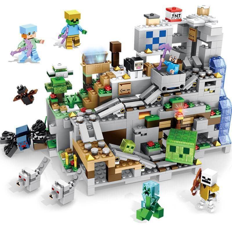 Bloco de Montar Minecraft - Modelo Caverna da Montanha - Amerloja