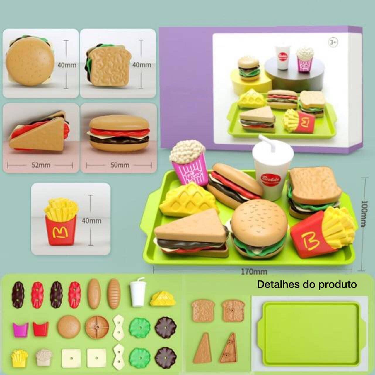 Conjunto de Comidas - Brinquedo de comidinhas divertidas para sua criança - Amerloja