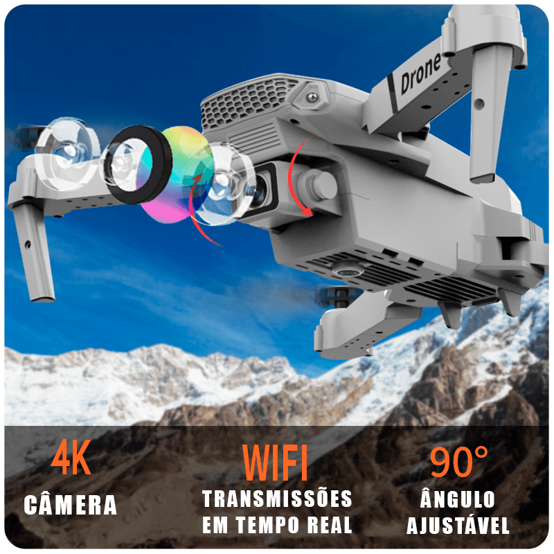 Drone Profissional Wifi com Controle Remoto Adaptável/Zangão - Amerloja