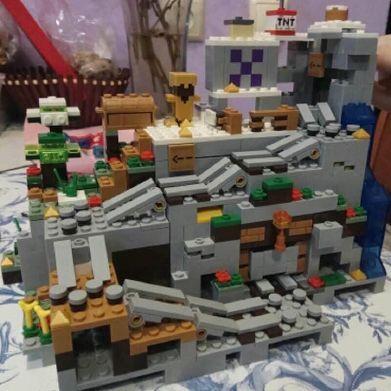Bloco de Montar Minecraft - Modelo Caverna da Montanha - Amerloja