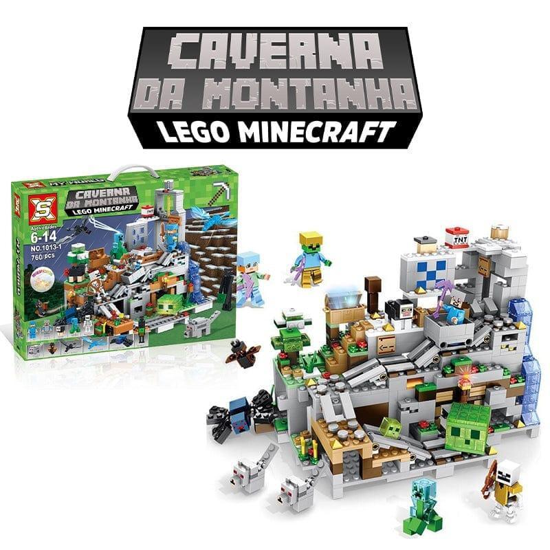 Bloco de Montar Minecraft - Modelo Caverna da Montanha - Amerloja