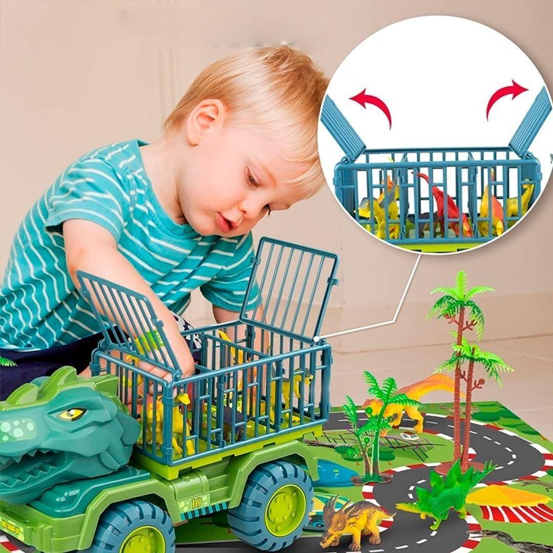 Carrinho Dinossauro Rex + Brinde (12 Dinossauros) - Amerloja