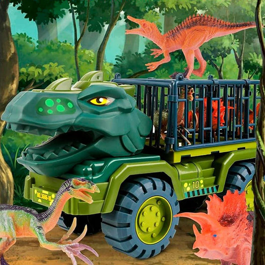 Carrinho Dinossauro Rex + Brinde (12 Dinossauros) - Amerloja