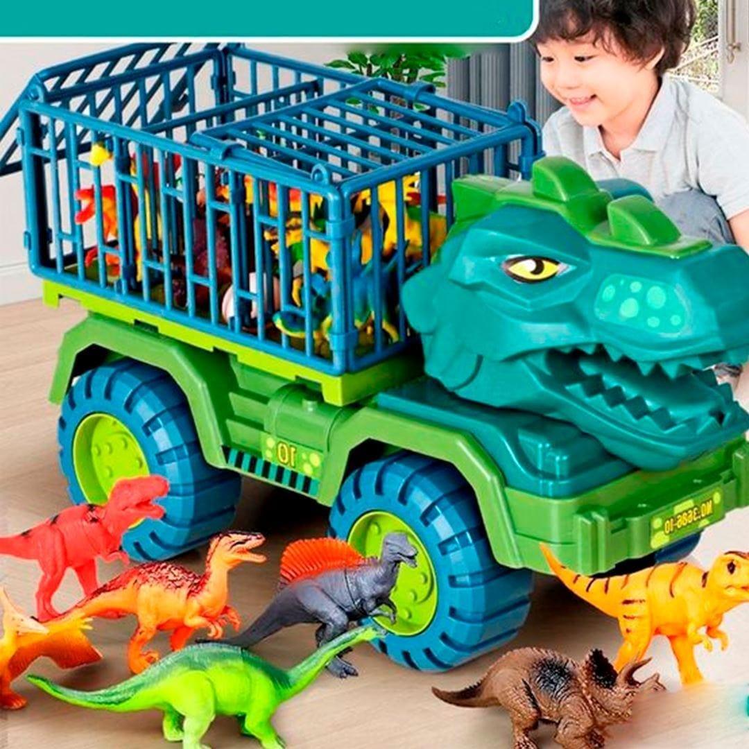 Carrinho Dinossauro Rex + Brinde (12 Dinossauros) - Amerloja