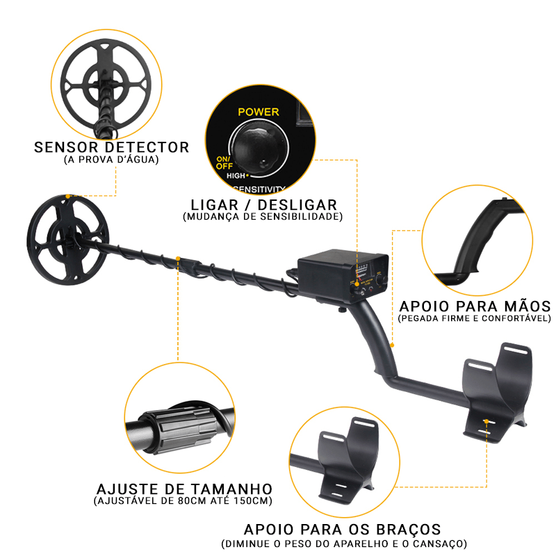 Detector de Metais e Pedra Preciosas Magnético Profissional - Amerloja